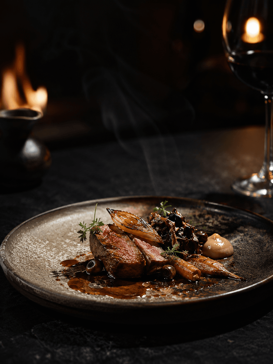 Seasonal dishes on wooden service boards